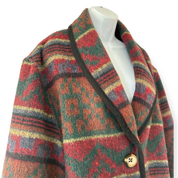 JOFELD Vintage Wool Aztec Southwest Navajo Blanket Jacket Size M - Picture 5 of 12